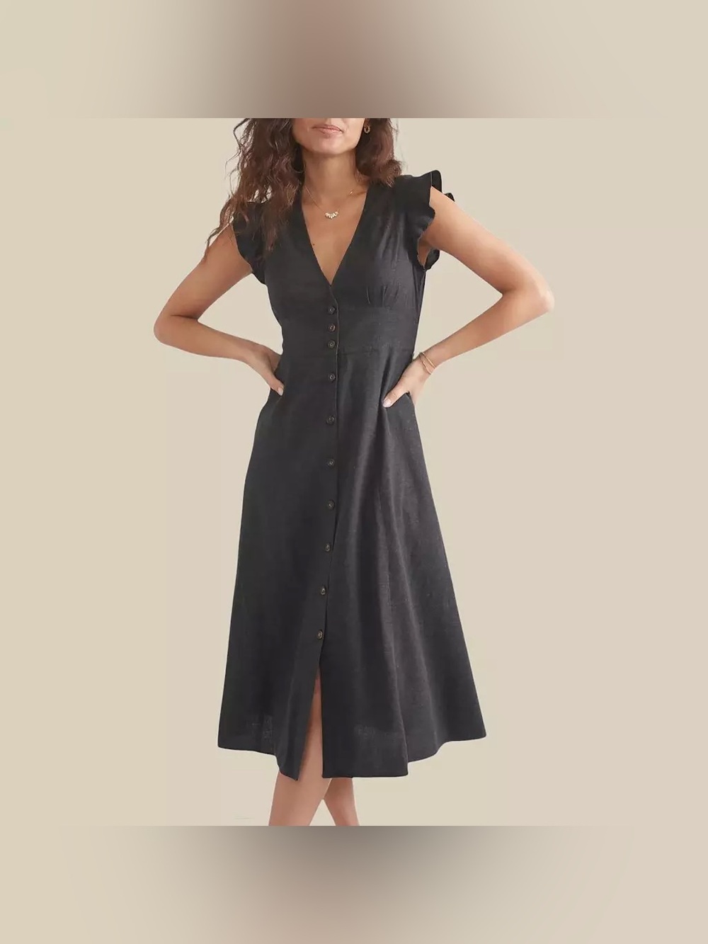 NWT Marine Layer Camila Midi Dress Black size XL